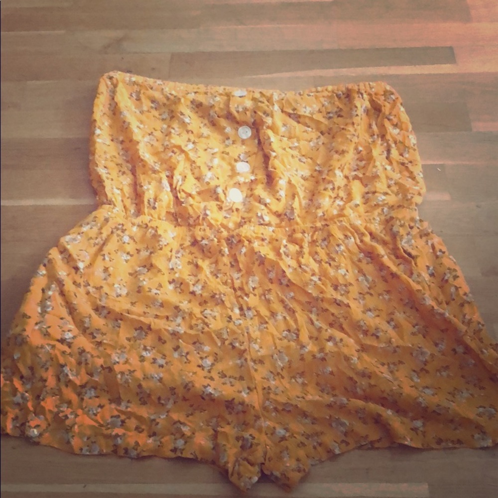 Yellow floral jumper romper
